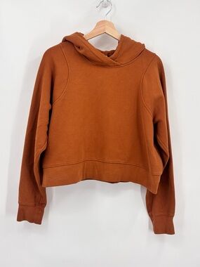 lululemon athletica Cropped All Yours  Hoodie Rustic Clay brown stretch Sz 10